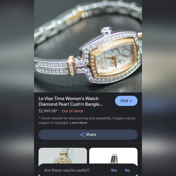 Le Vian Women’s Zela 35 Diamond Swiss Made Two Tone Sapphire 20mm Swiss Watch - Picture 4 of 4